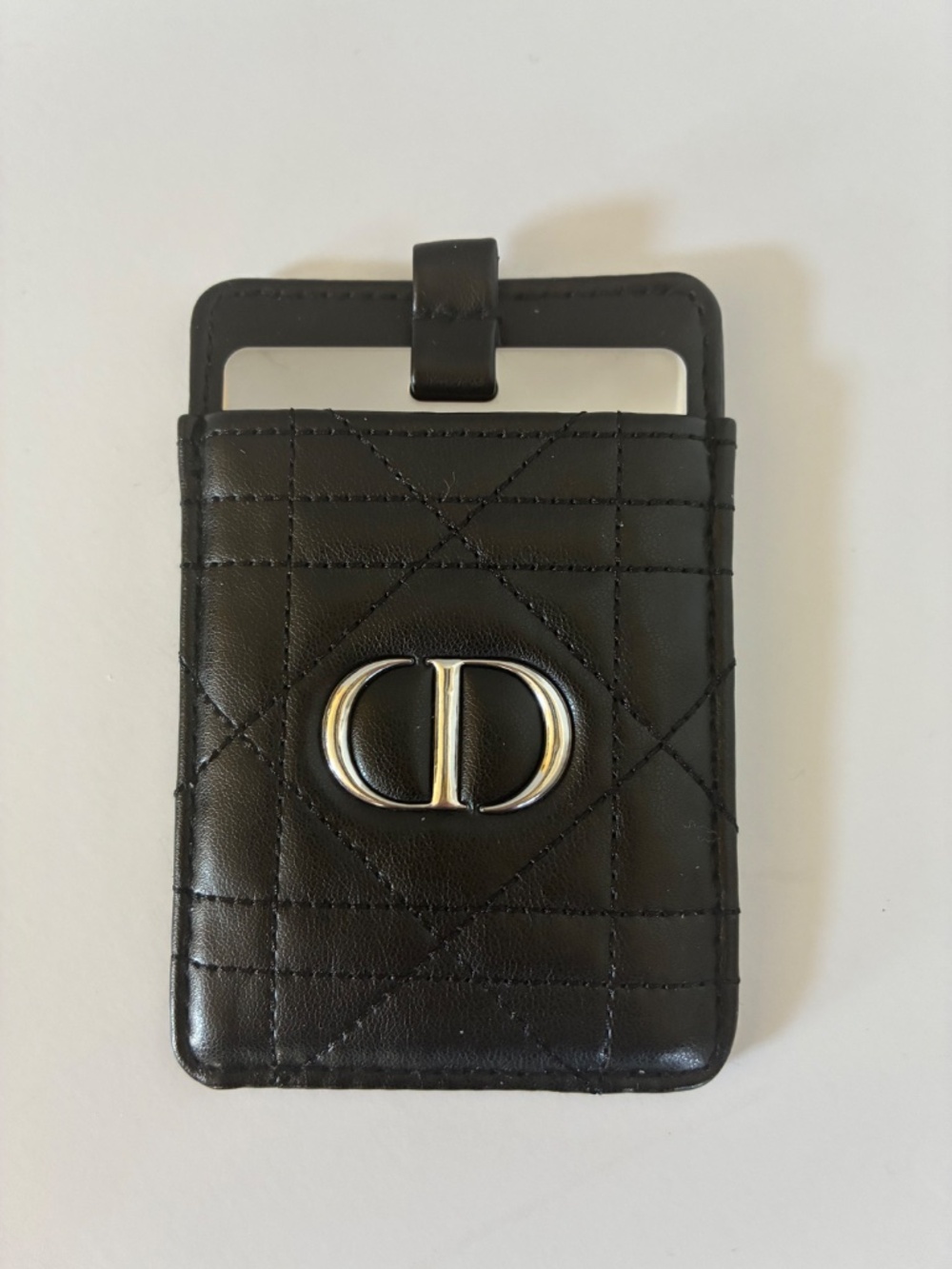 Dior Black Cannage Quilted Phone Back Case Mirror & Card Holder - Picture 2 of 3